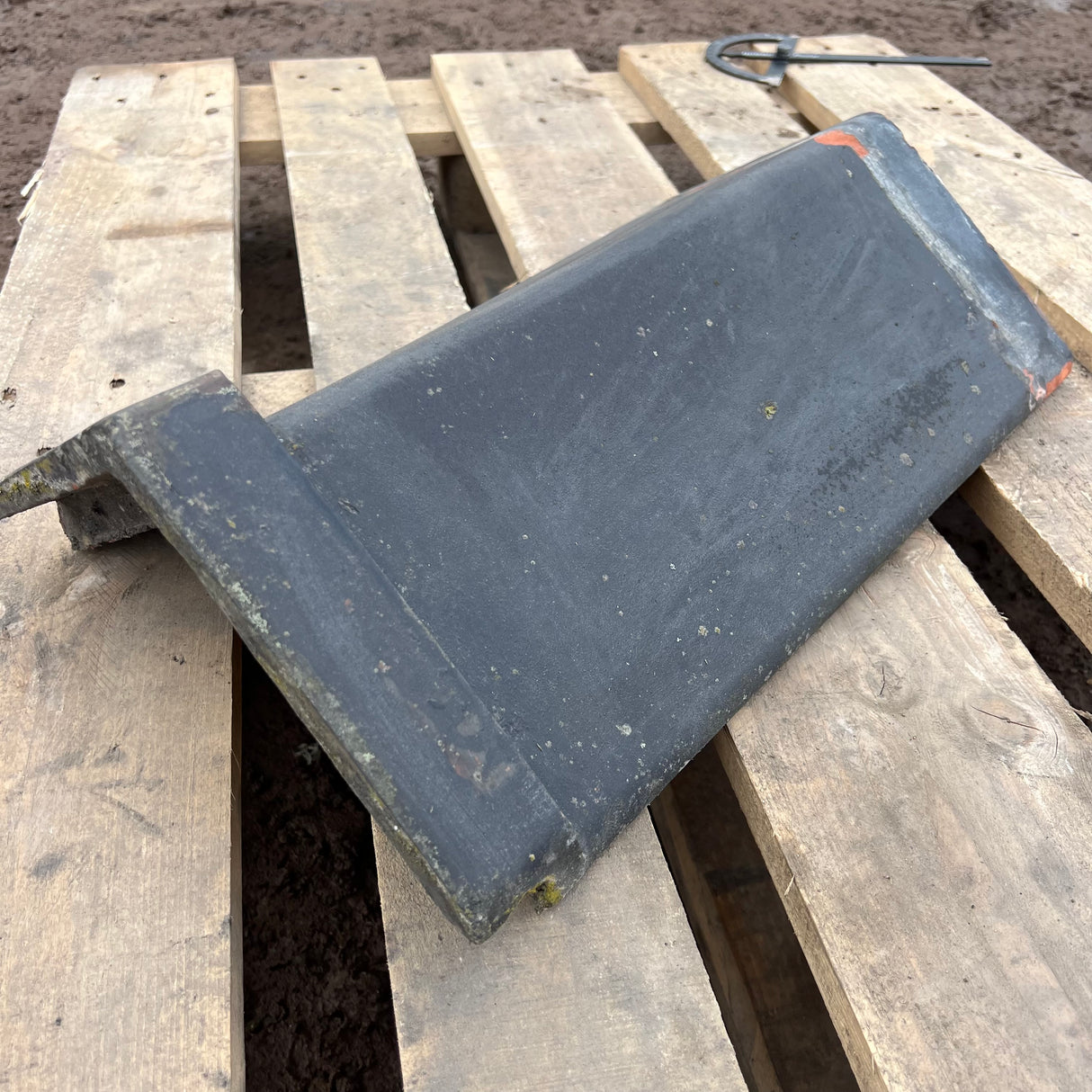 Reclaimed Smooth Blue Clay Roof Ridge Tiles - 110 Degree