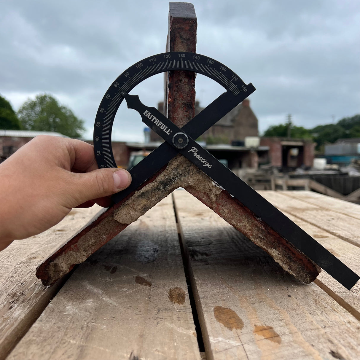 Reclaimed Terracotta Red 12" Crested Clay Roof Ridge Tile - 100 Degree