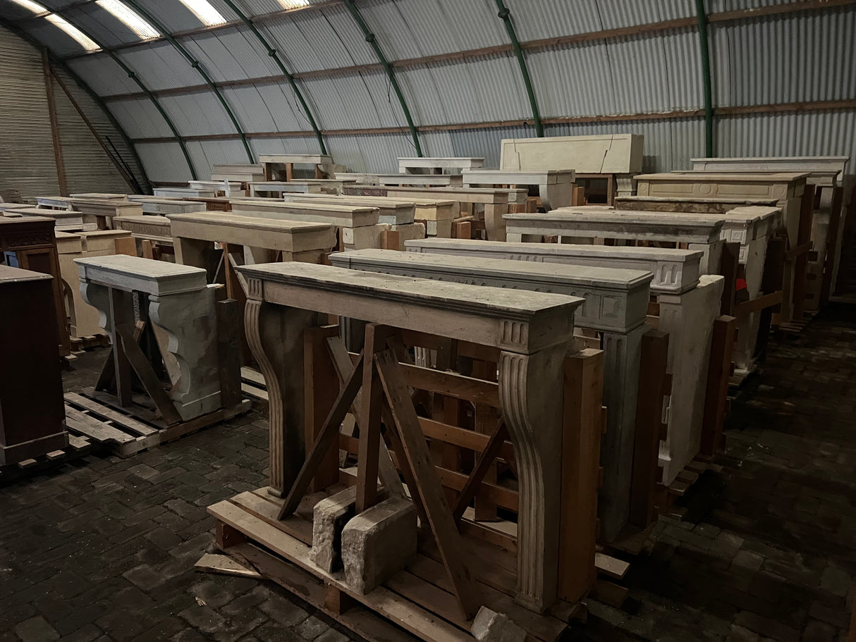 Reclaimed Ornate Stone Fireplace Surround