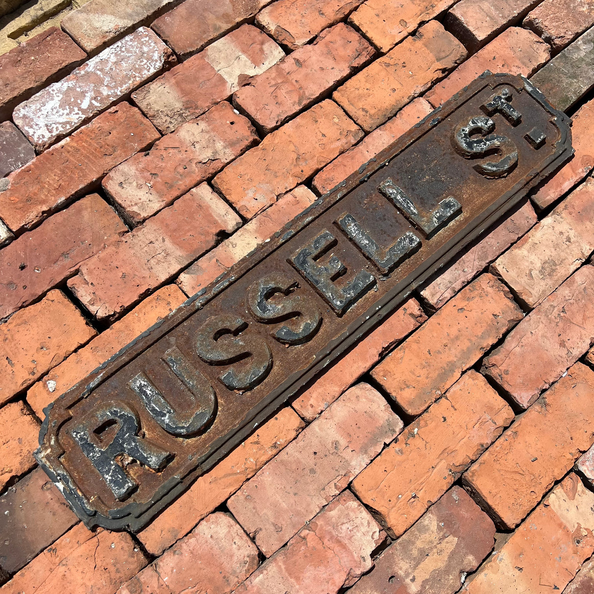 Original Cast Iron ‘Russell St’ Street Sign