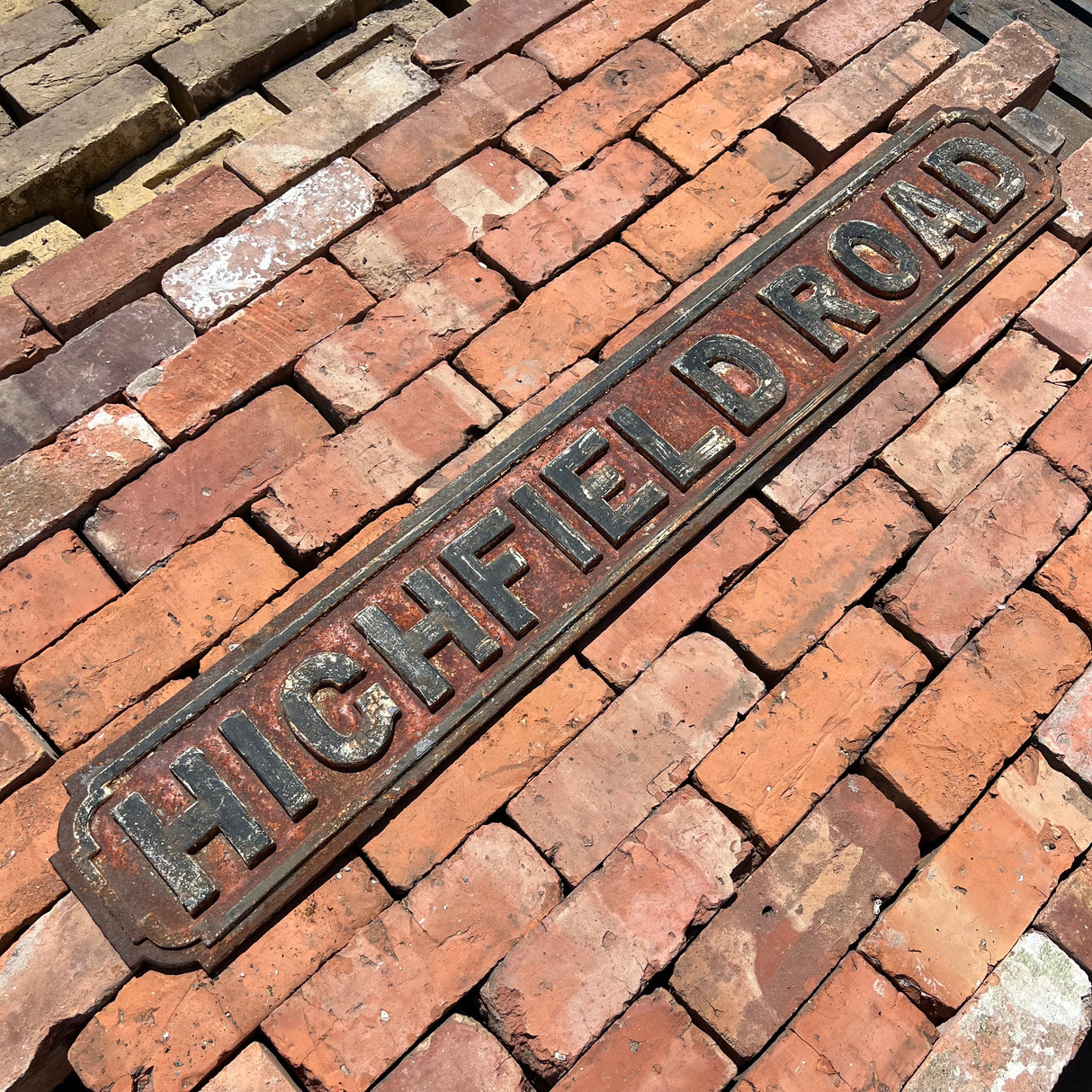 Original Cast Iron ‘Highfield Road’ Street Sign