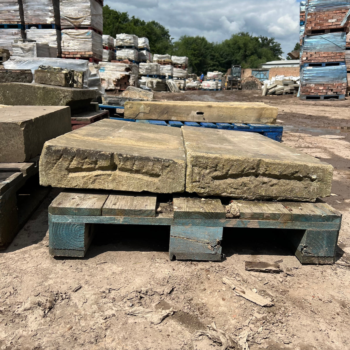 Pair of Reclaimed Natural Stone Steps