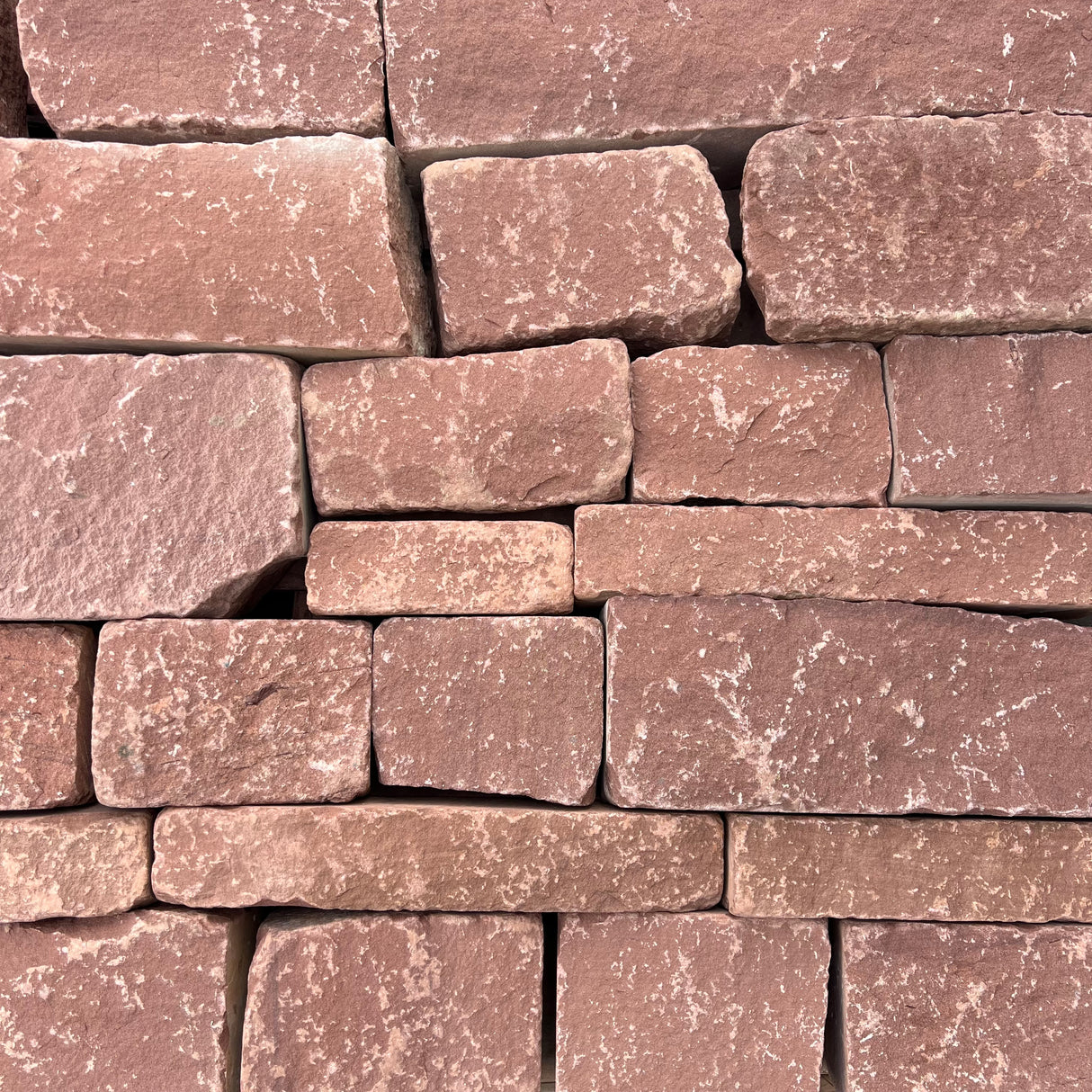 Tumbled Cheshire Red Sandstone Walling - Per Bag