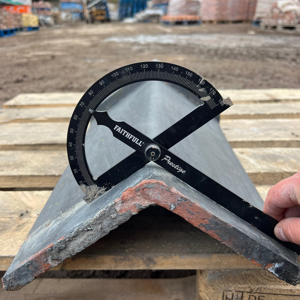 Reclaimed Smooth Blue Clay Roof Ridge Tiles - 110 Degree