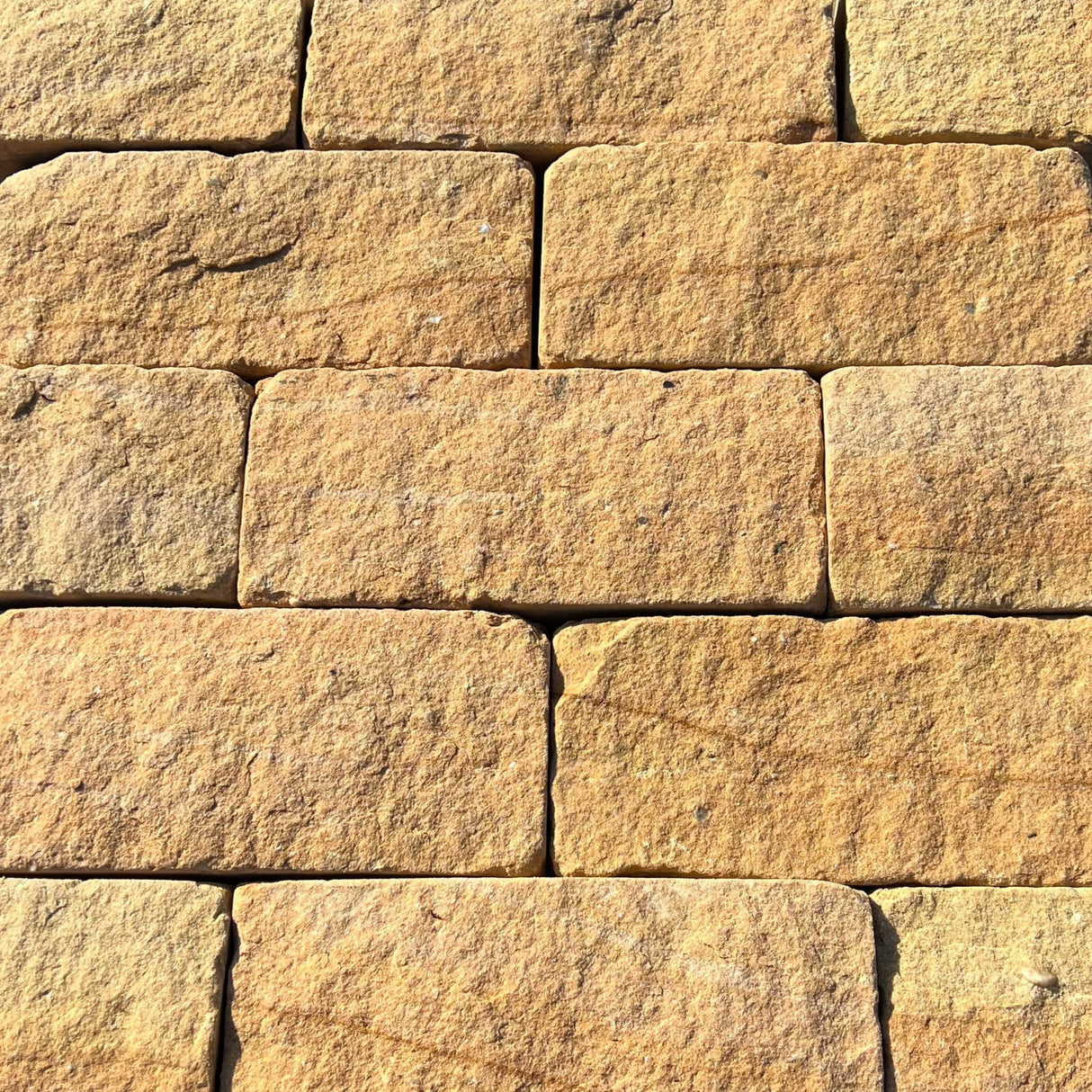 180mm Britannia Buff Tumbled Sandstone Building Stone - Per SQM