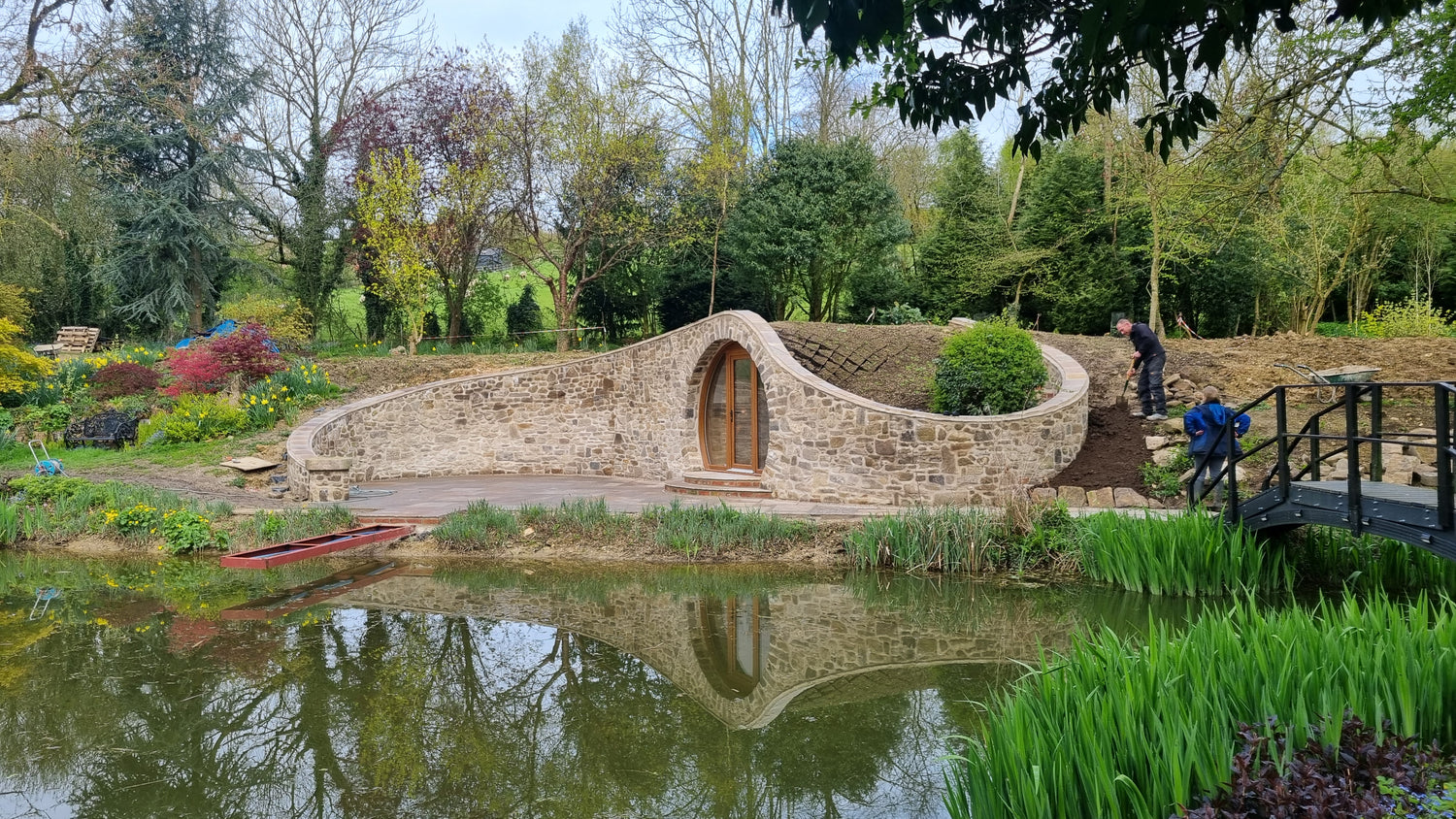 Hobbit Garden Room & Pond Built Using Natural Walling Stone