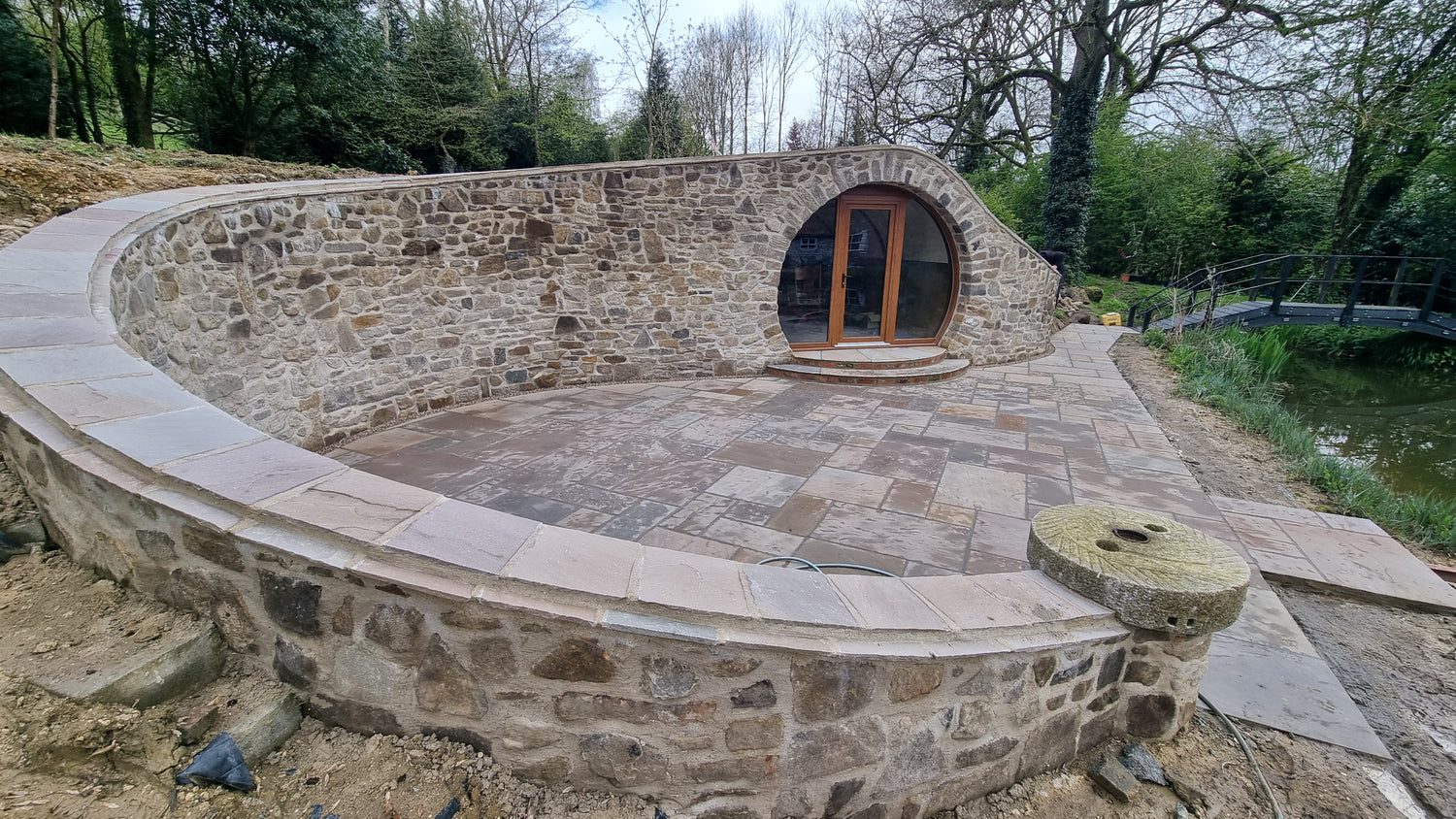 Hobbit Garden Room & Pond Built Using Natural Walling Stone