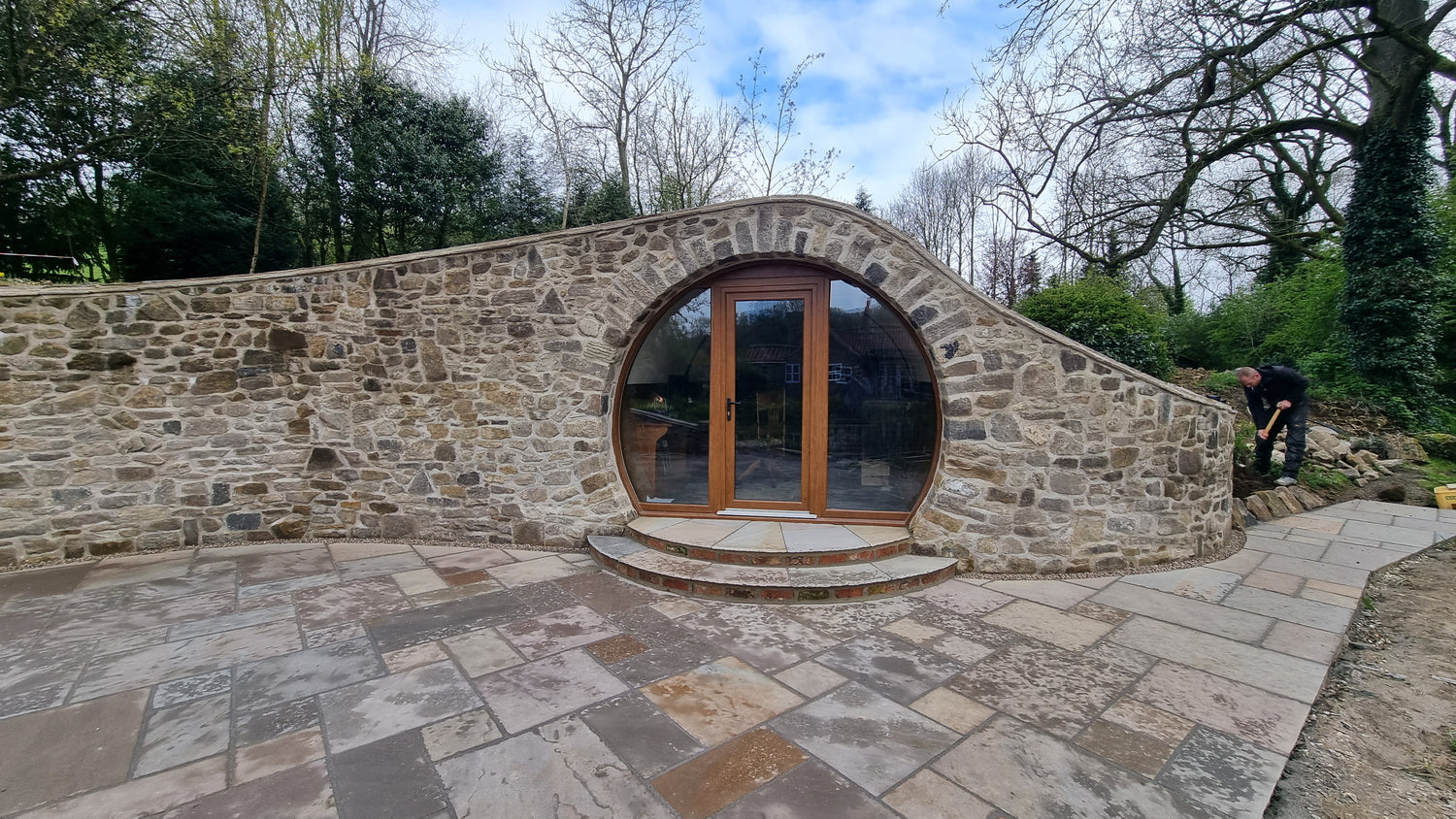 Hobbit Garden Room & Pond Built Using Natural Walling Stone