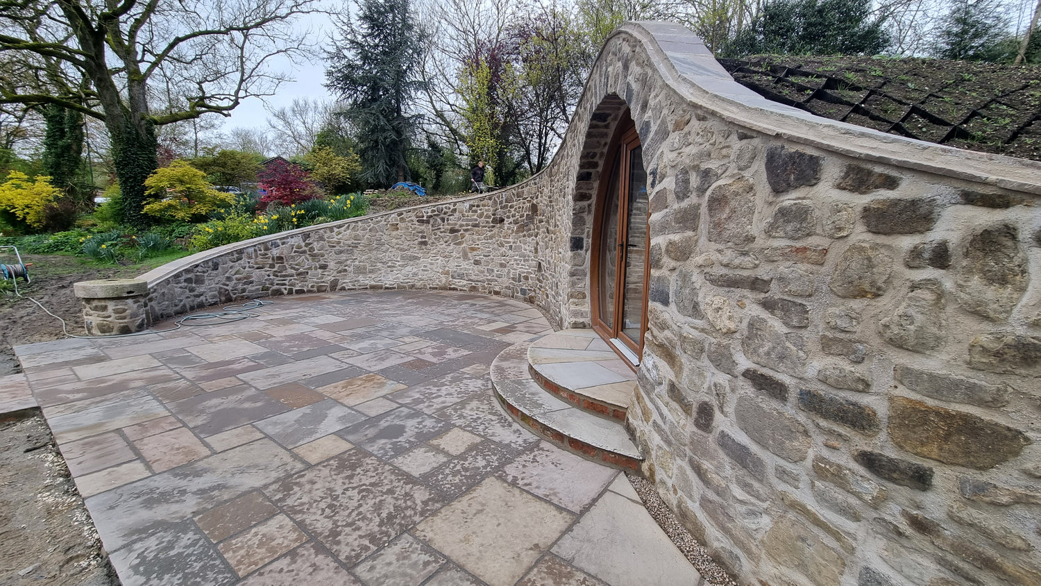 Hobbit Garden Room & Pond Built Using Natural Walling Stone