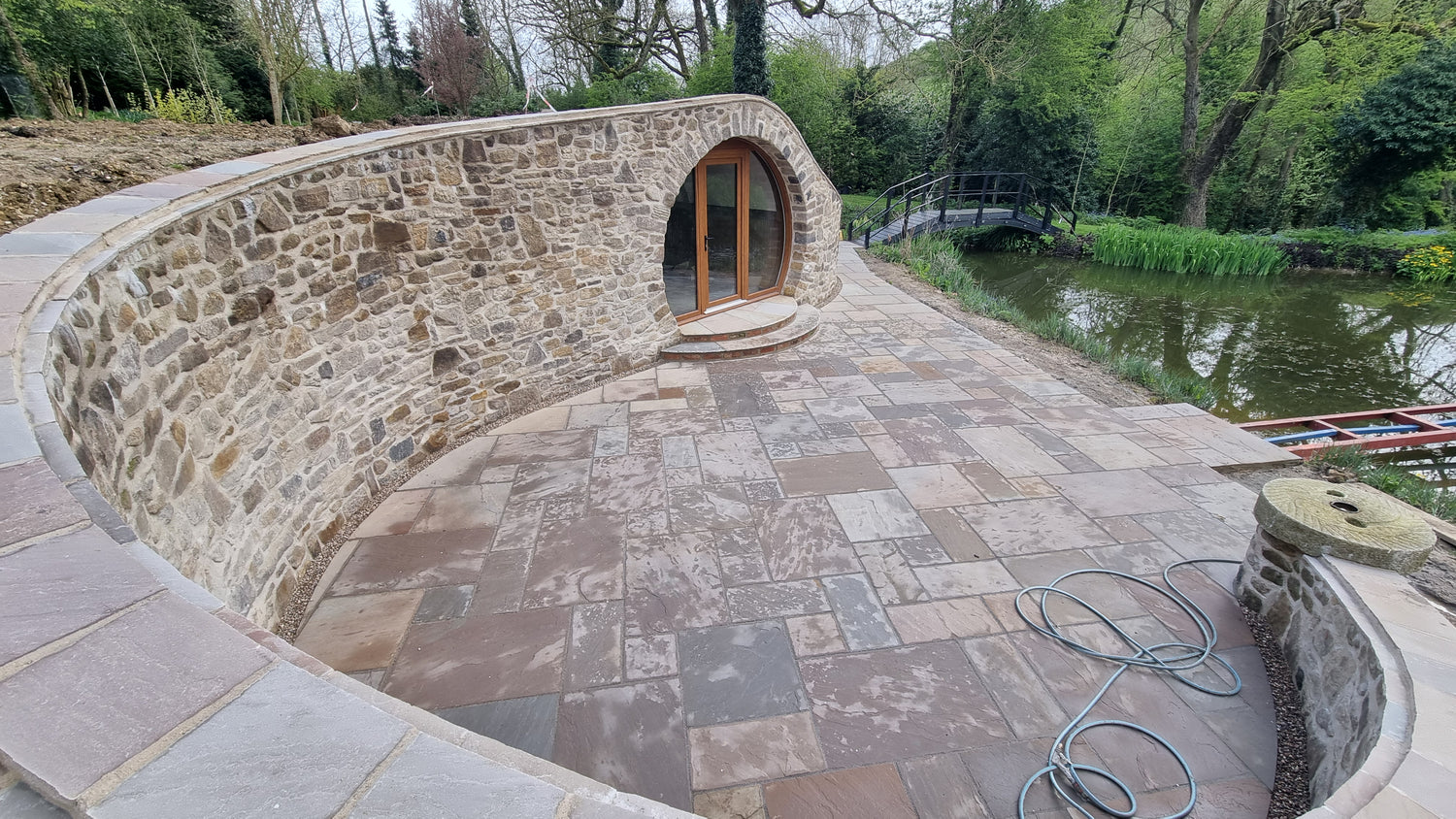 Hobbit Garden Room & Pond Built Using Natural Walling Stone