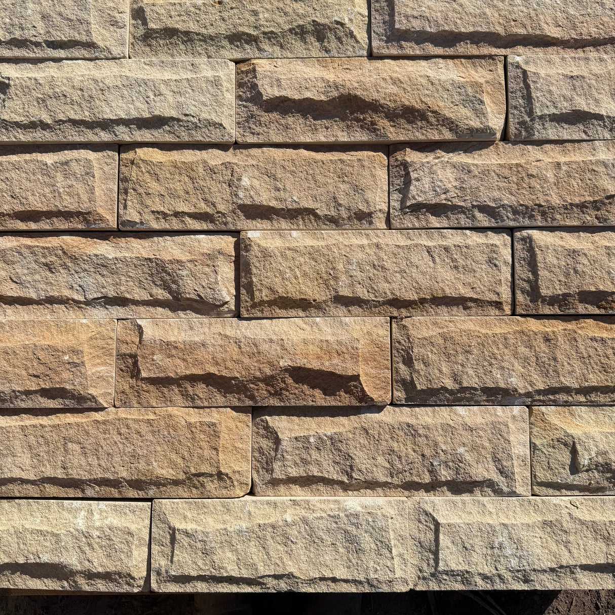 140mm Pitched Face Sandstone Building Stone - Per SQM