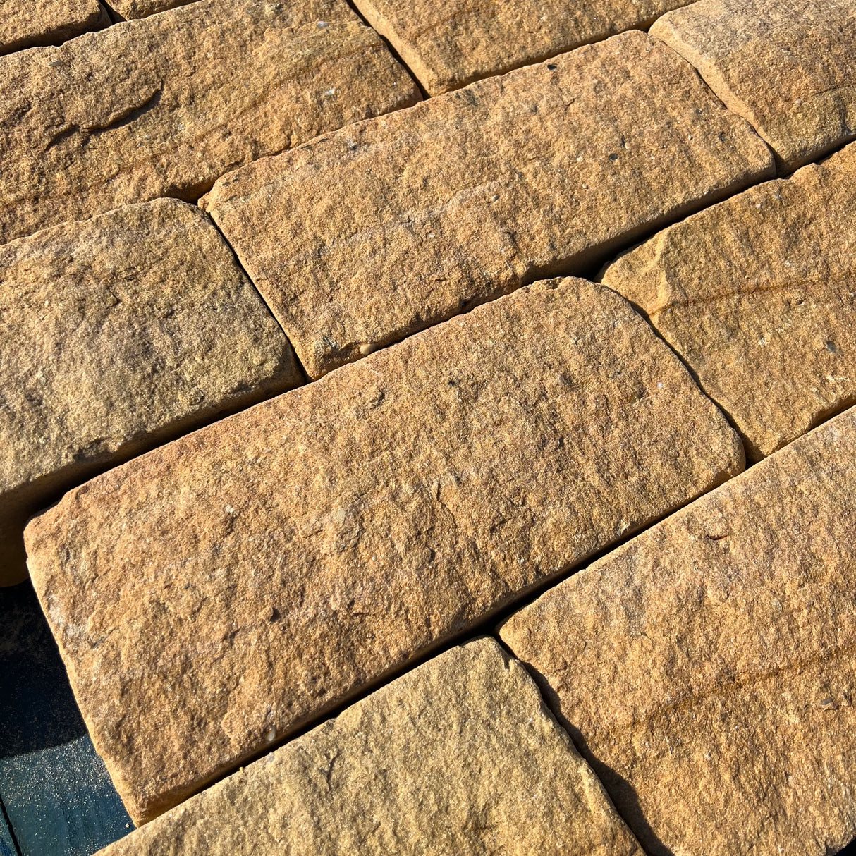 180mm Britannia Buff Tumbled Sandstone Building Stone - Per SQM