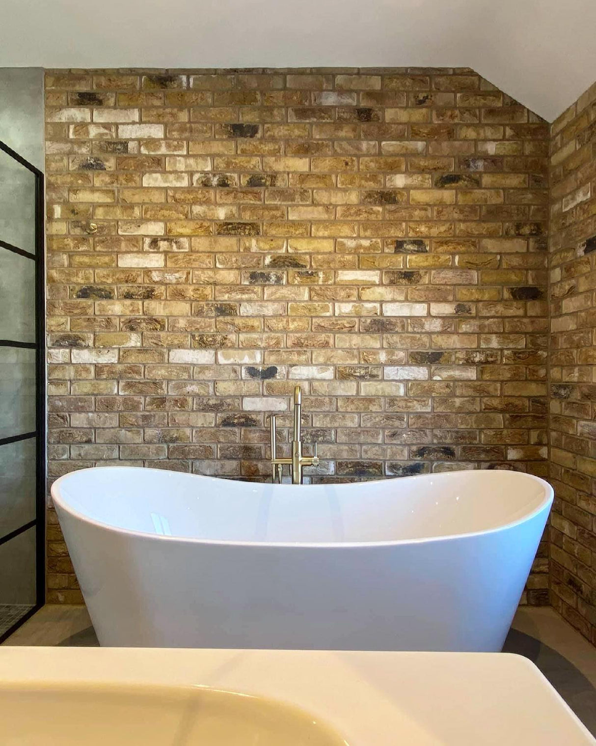 Brick Slip Bathroom Feature Wall in Cambridge
