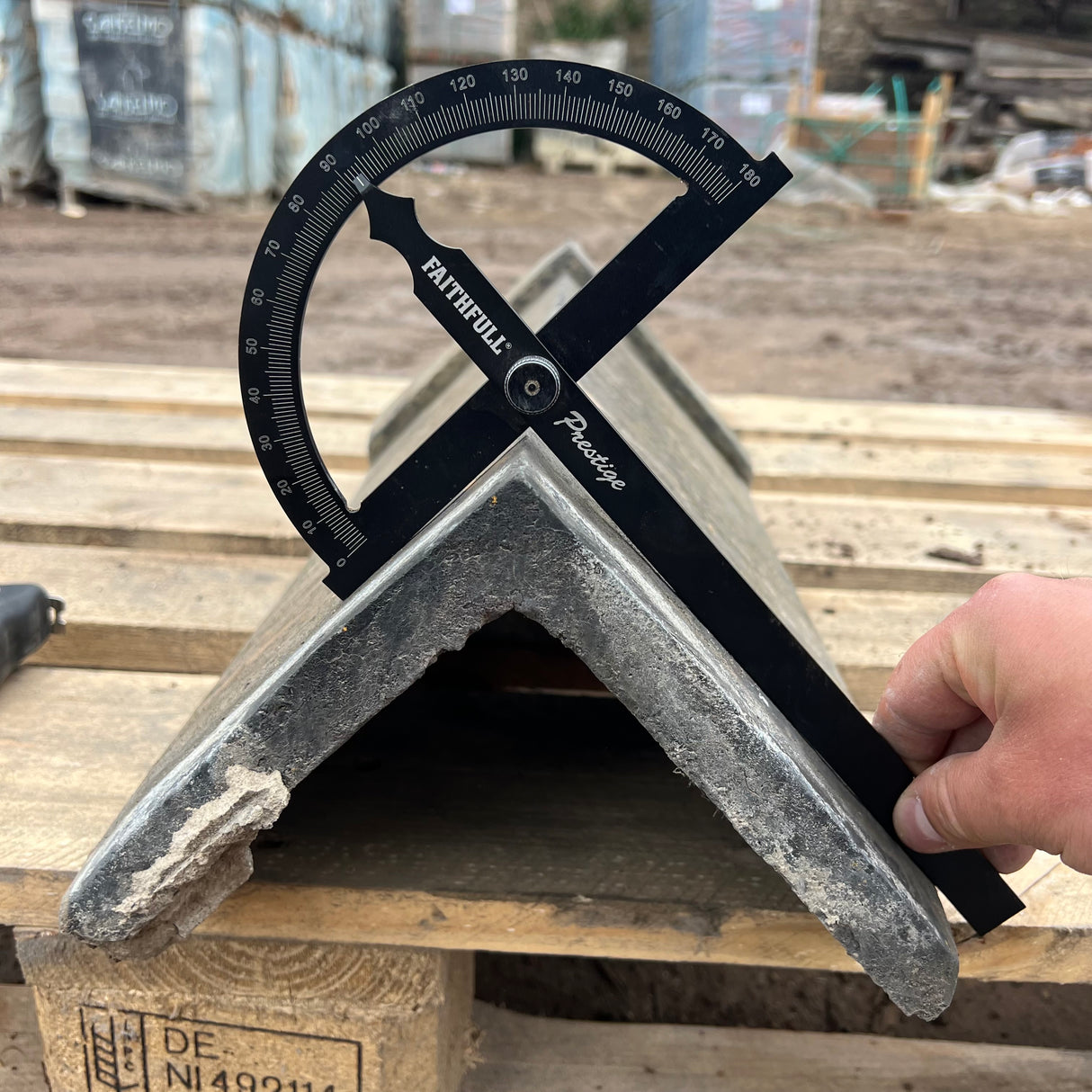 Reclaimed Blue Triangle 18" Clay Roof Ridge Tile - 90 Degree