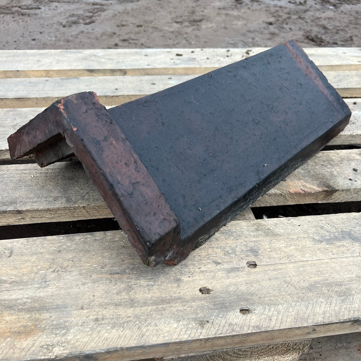 Reclaimed Weathered Red 18" Triangle Clay Roof Ridge Tile - 110 Degree