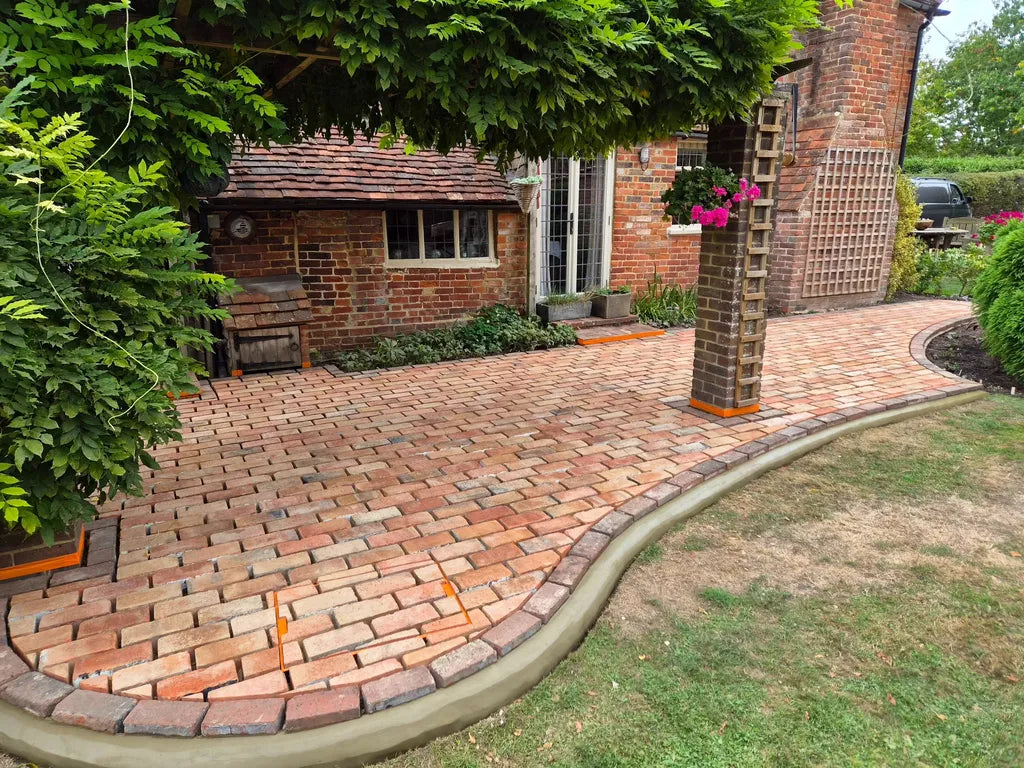 Garden Patio using Reclaimed Brick Pavers