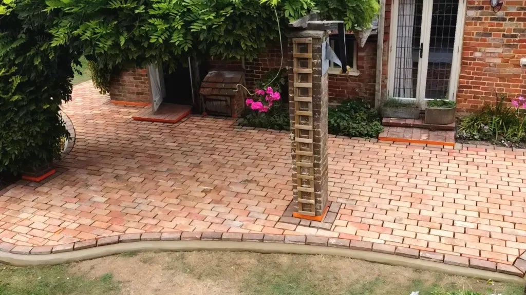 Garden Patio using Reclaimed Brick Pavers