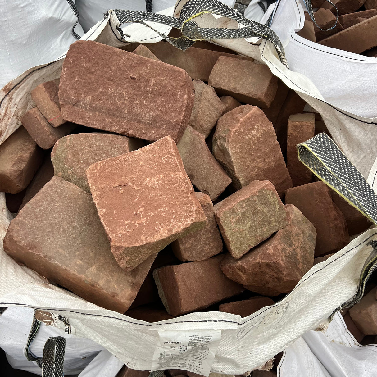 Tumbled Cheshire Red Sandstone Walling - Per Bag