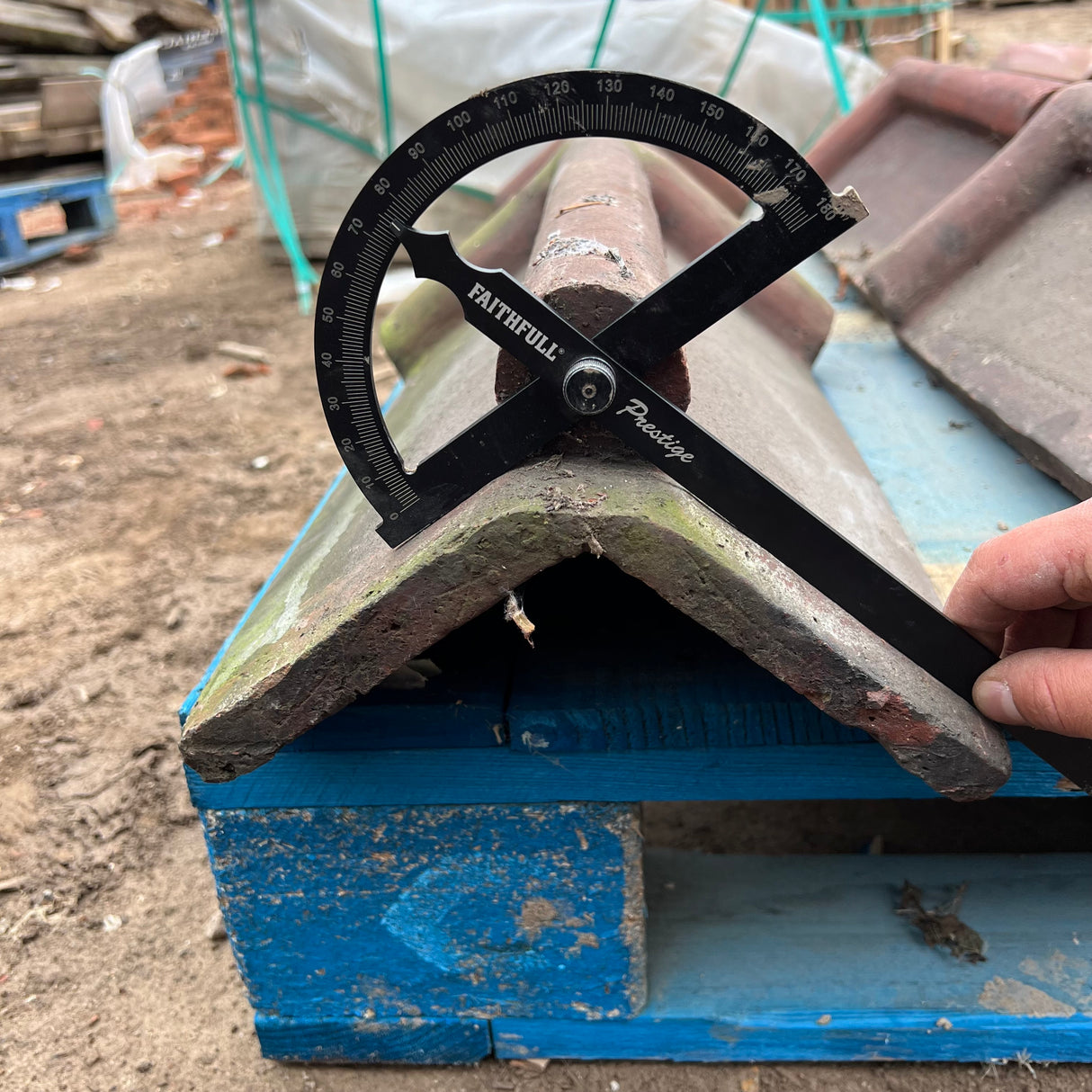 Reclaimed Red Roll Top Capped Ridge Tiles 105 Degree - Job Lot of 8