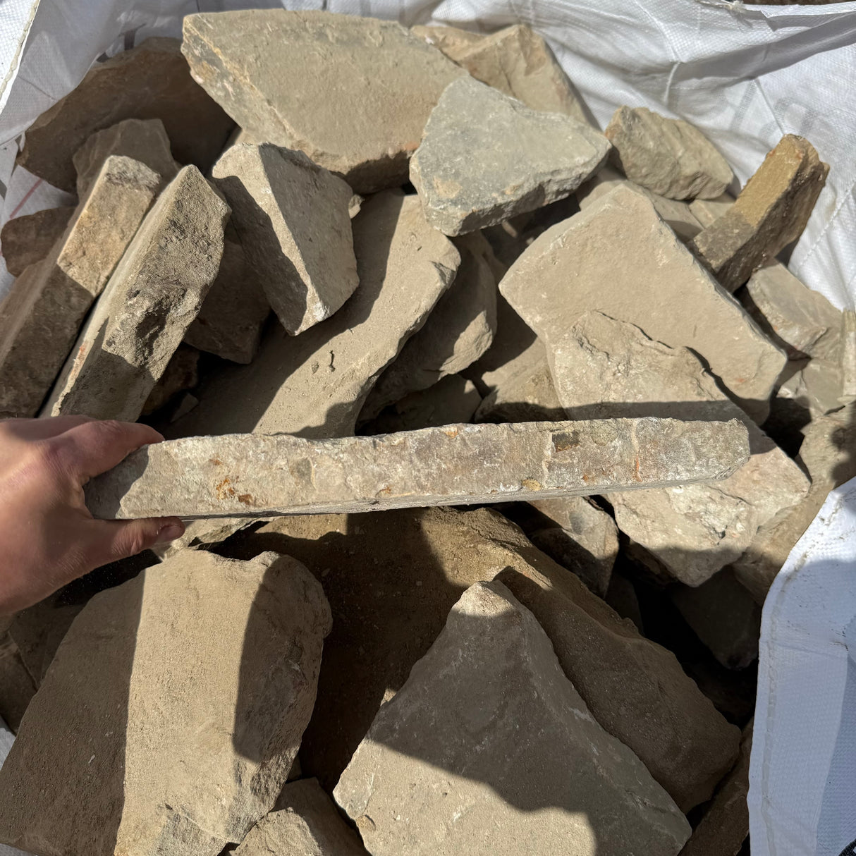 Reclaimed Flat Yorkshire Drystone Walling - Per Bag