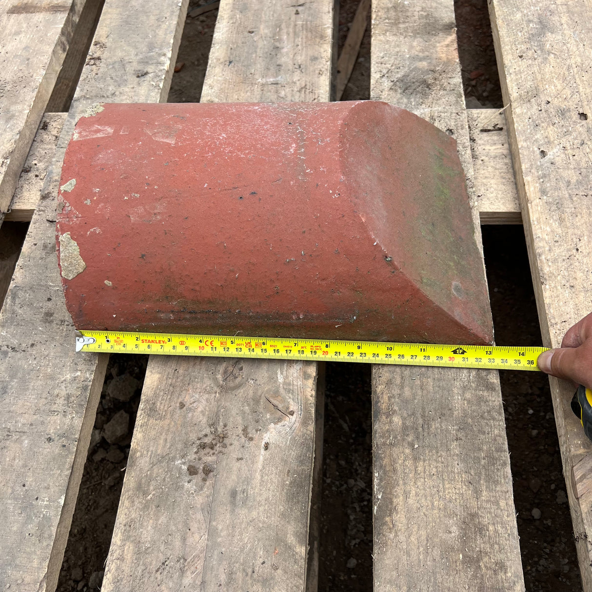 Reclaimed Red Half Round Roof Ridge Tile Cap End