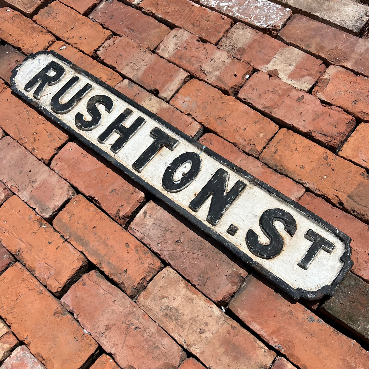 Original Cast Iron ‘Rushton St’ Street Sign