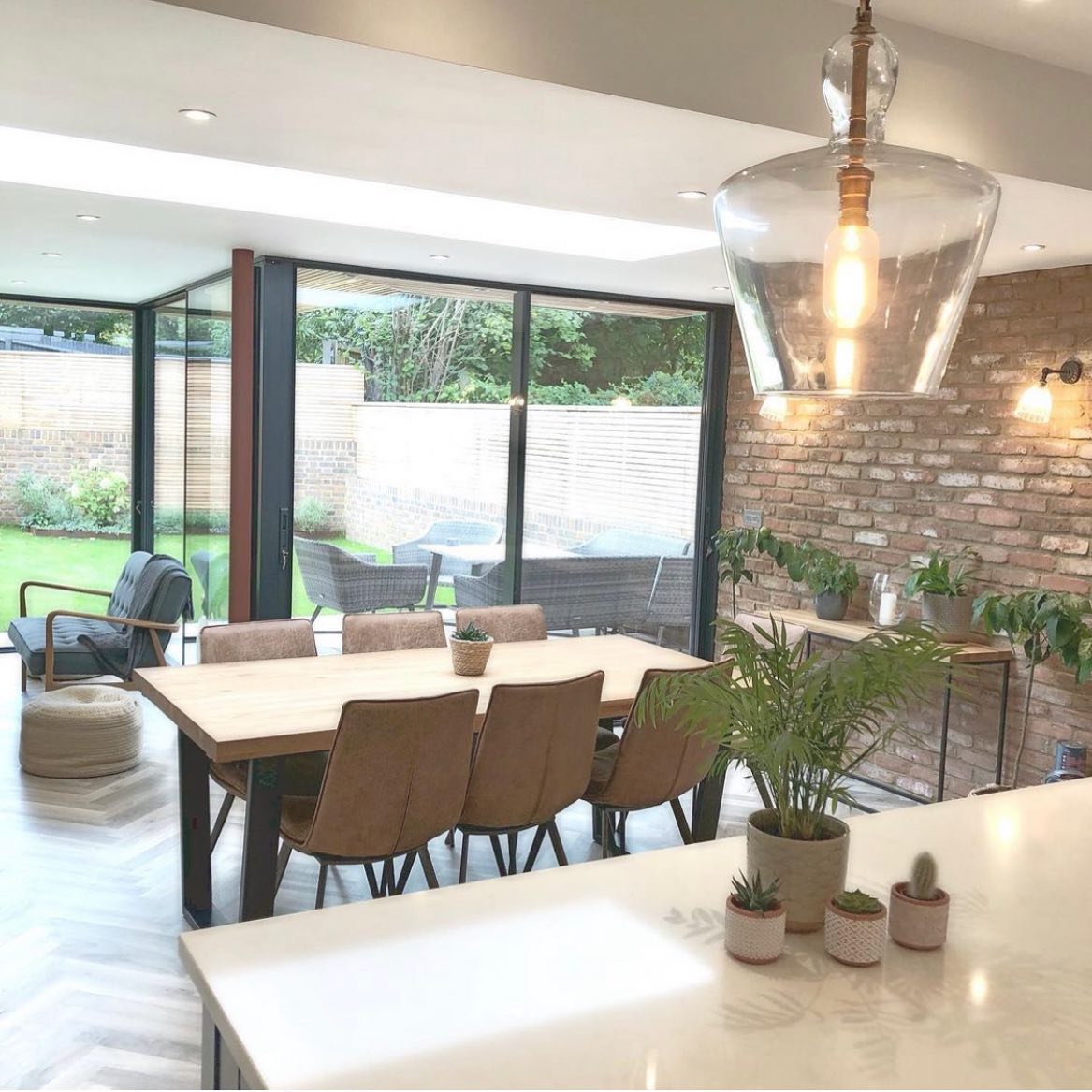 Rustic Brick Tile Feature Wall in London