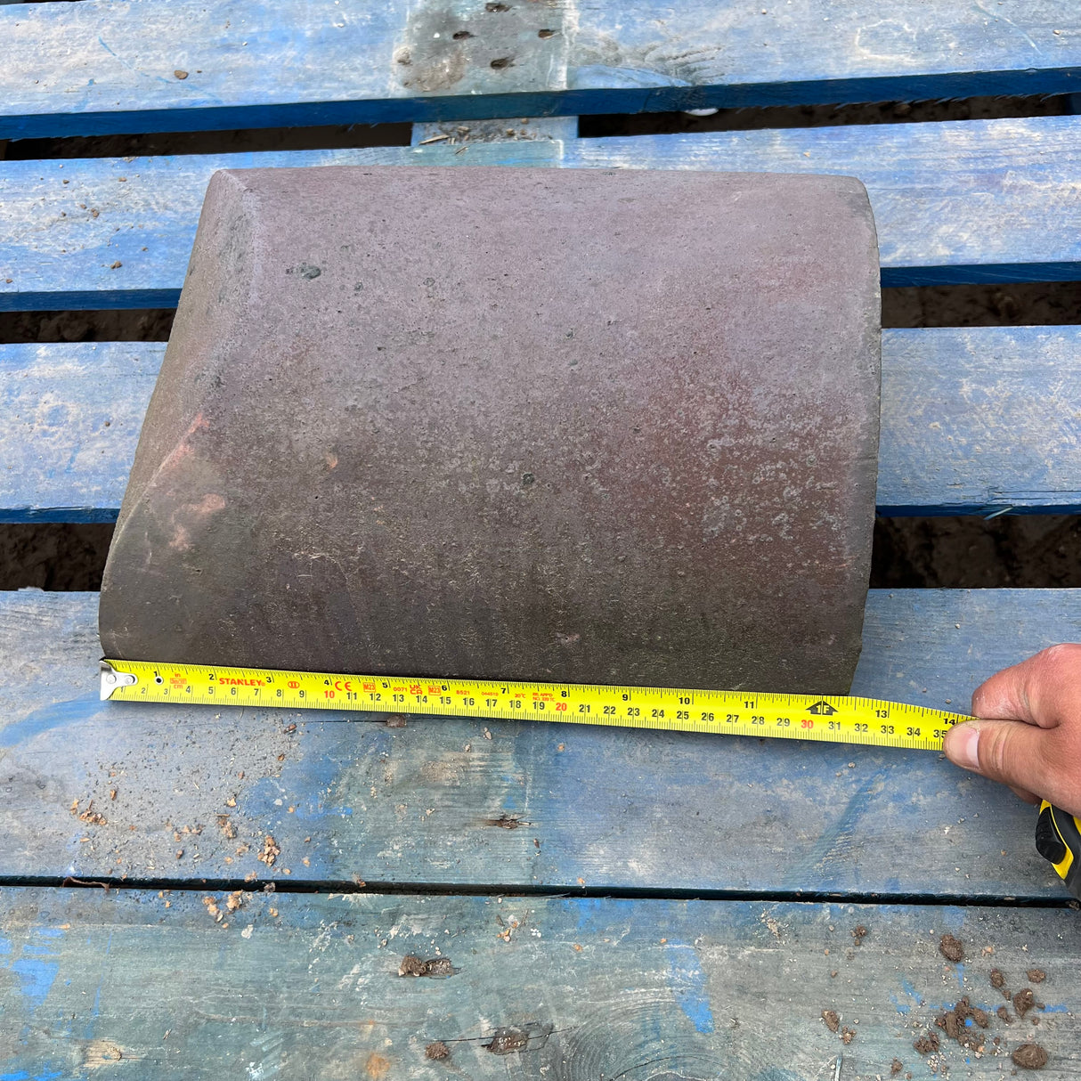 Reclaimed Staffordshire Blue Half Round Roof Ridge Tile Cap End