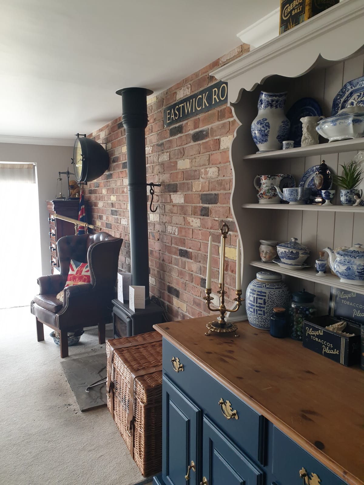 Reclaimed Brick Slip Feature Wall In Man Cave