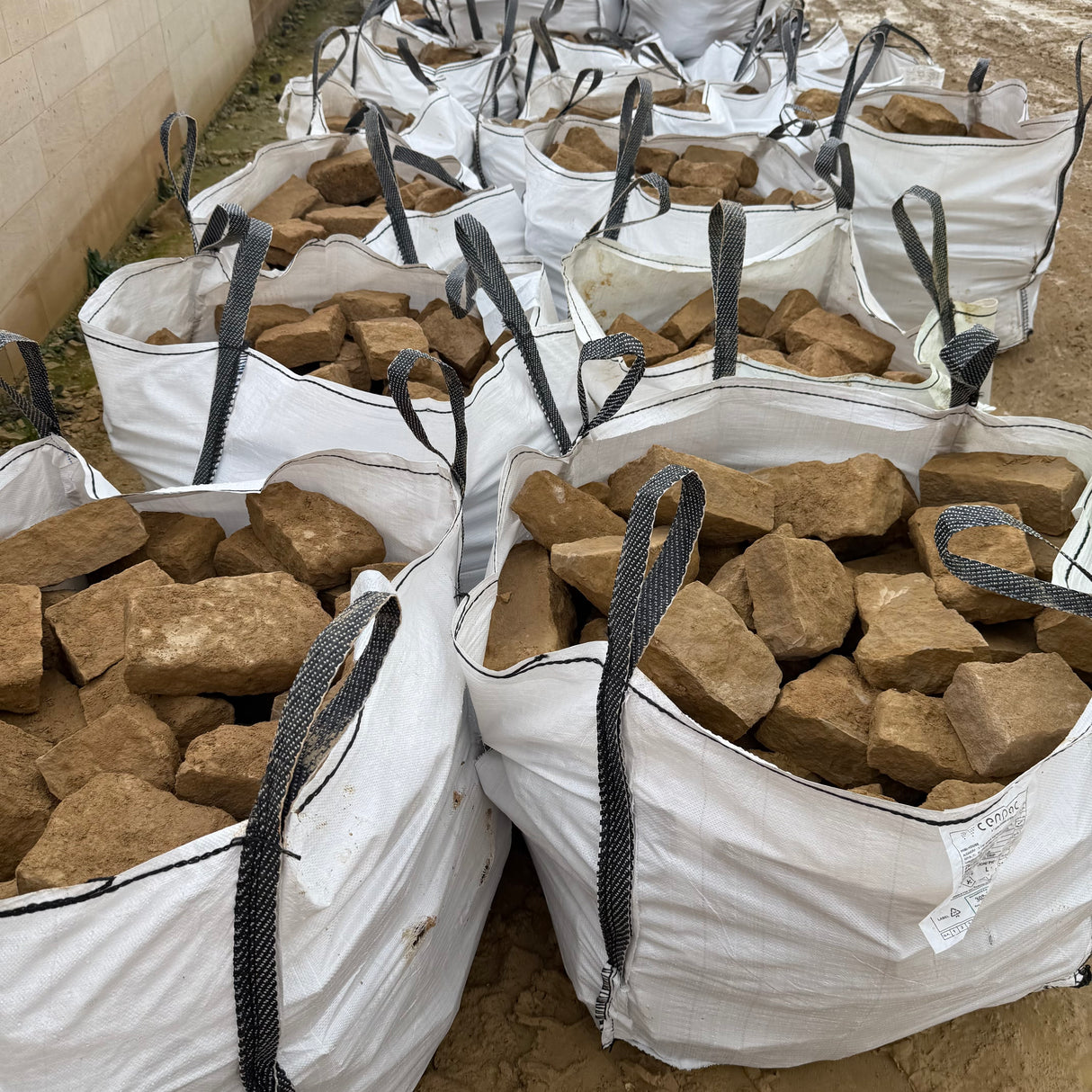 Cropped Limestone Walling Stone - Per Bag