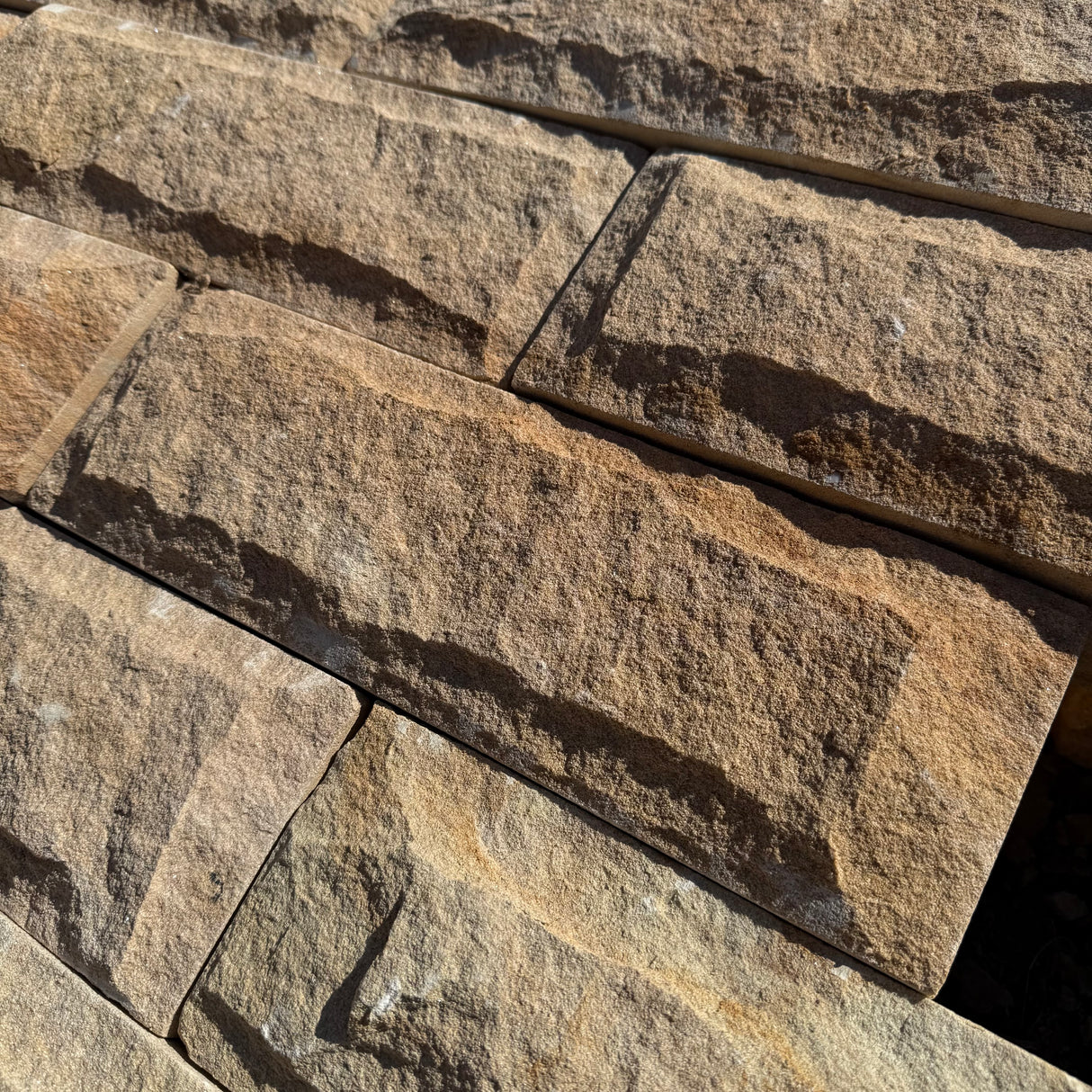 140mm Pitched Face Sandstone Building Stone - Per SQM