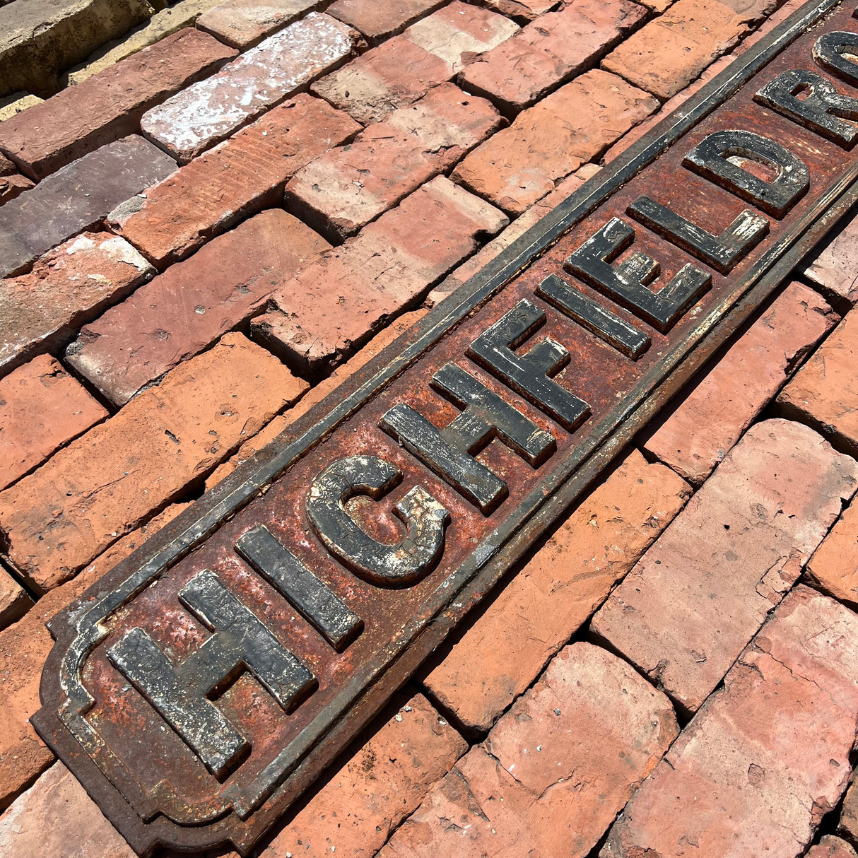 Original Cast Iron ‘Highfield Road’ Street Sign