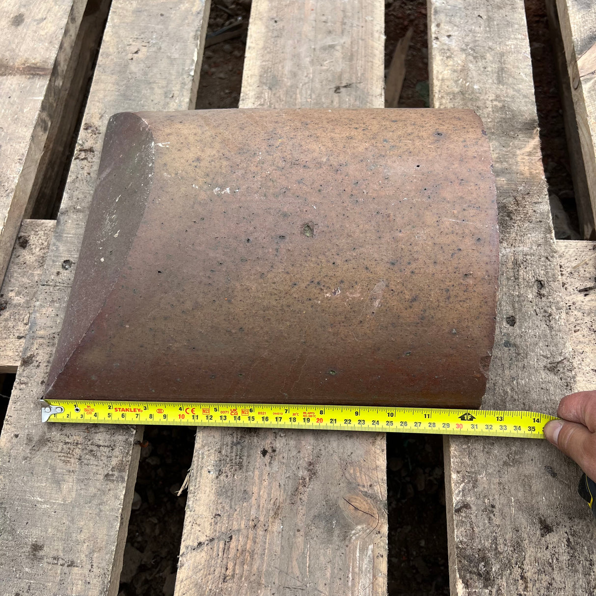 Reclaimed Brindle Blue Half Round Roof Ridge Tile Cap End
