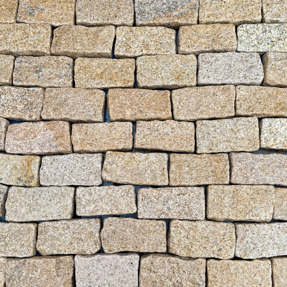 Gold Tumbled Granite Cobble Setts - 200mm x 100mm - Per SQM