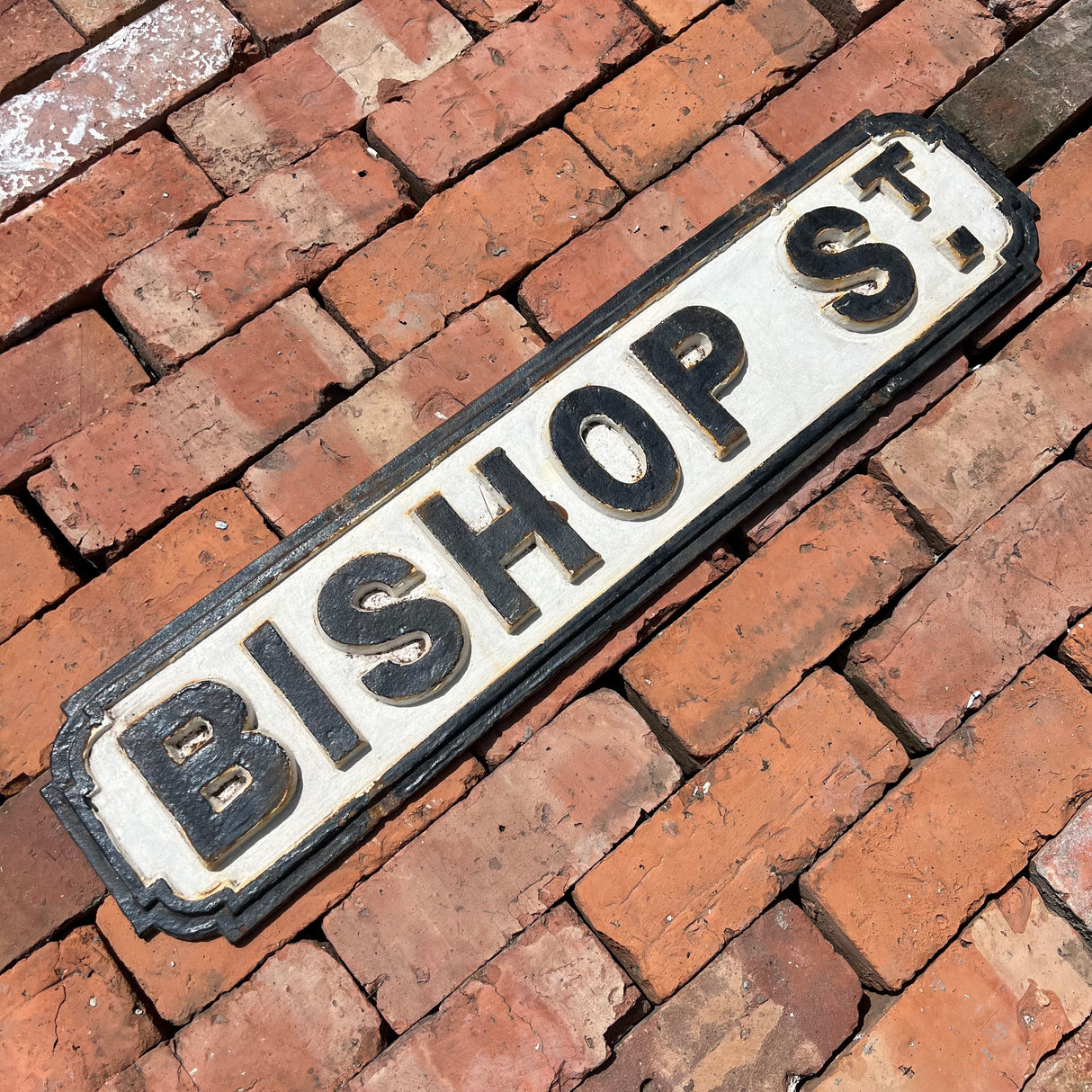 Original Cast Iron ‘Bishop St’ Street Sign