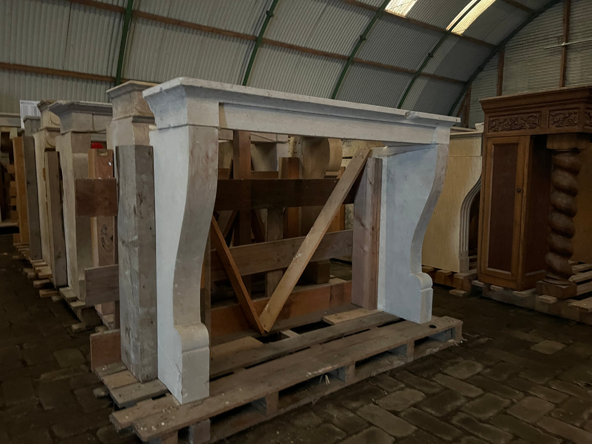 Reclaimed Ornate Stone Fireplace Surround