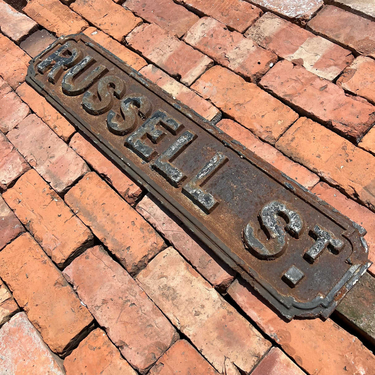 Original Cast Iron ‘Russell St’ Street Sign