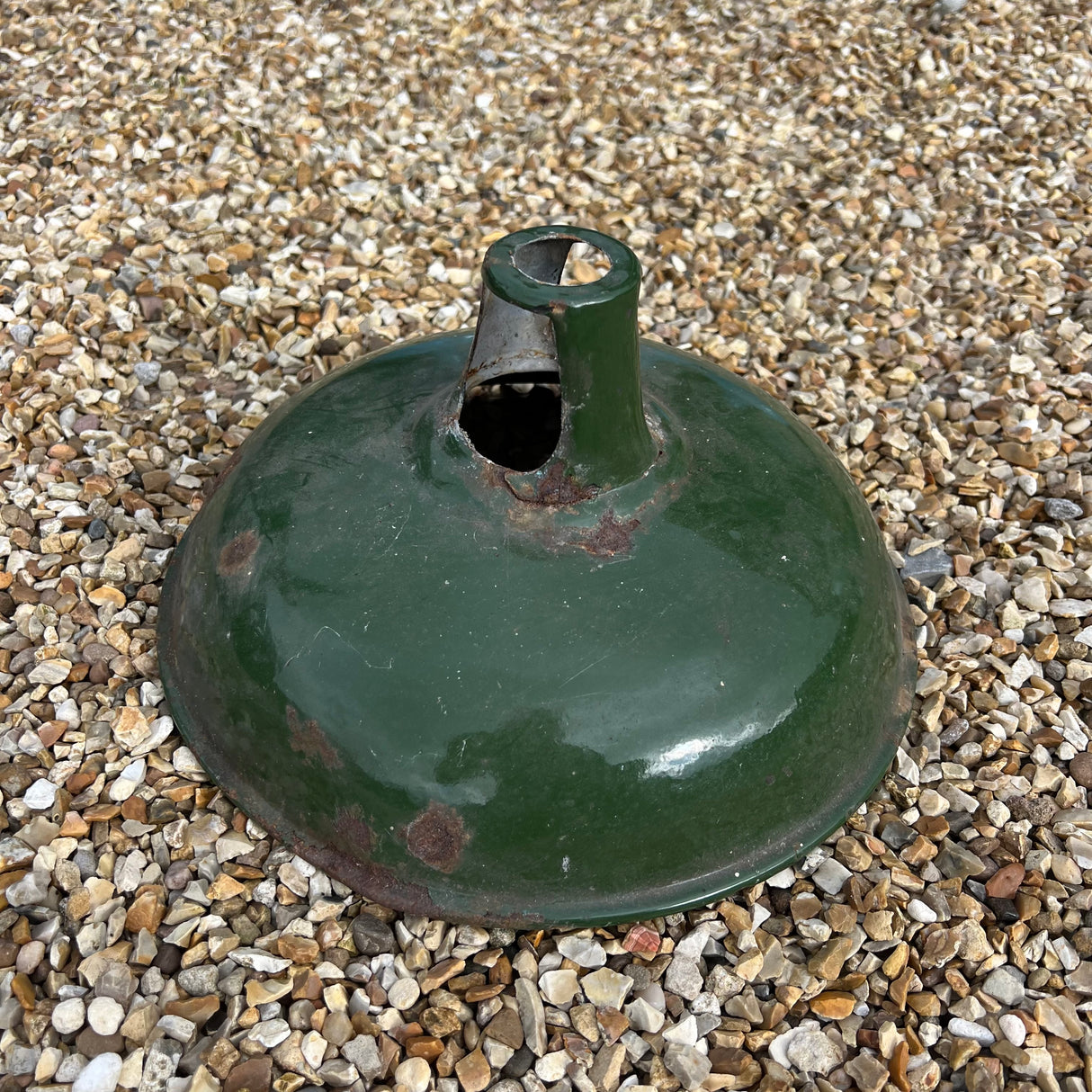 Vintage Green Enamel Industrial Pendants Lamp - 11”