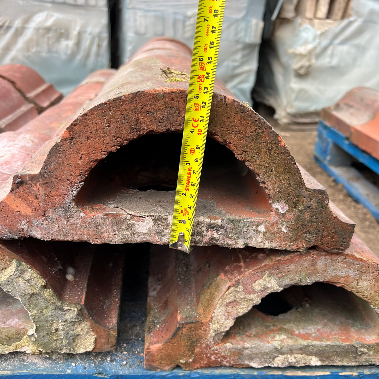 Reclaimed Terracotta Red Wall Coping Brick - Job Lot of 16ft