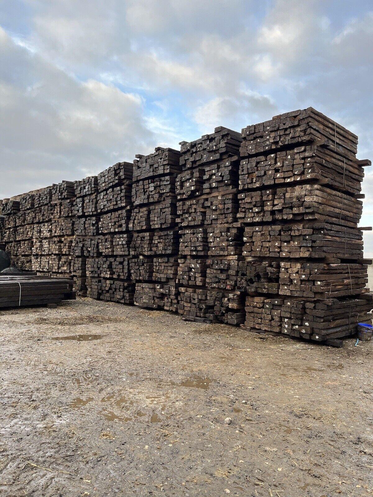 350 x Reclaimed Hardwood Timber Railway Sleeper - Trade Wholesale | Delivery Included - Reclaimed Brick Company