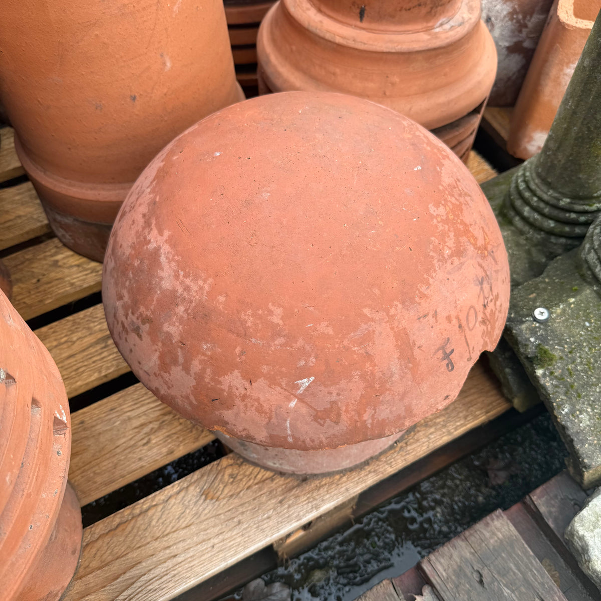 Reclaimed Chimney Cowl Terracotta Red Dome