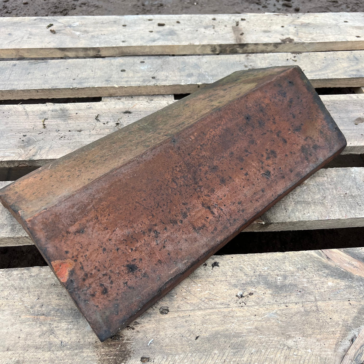 Reclaimed Brindle Triangle Clay Roof Ridge Tile - 115 Degree