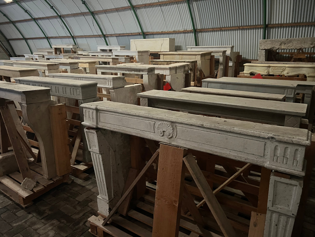 Reclaimed Ornate Stone Fireplace Surround