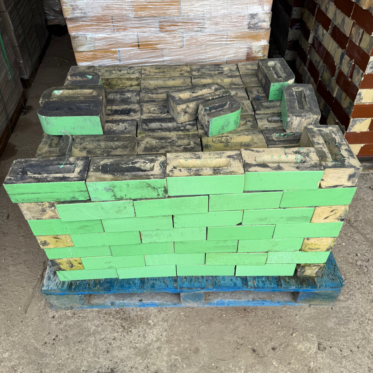 Reclaimed Green Glazed Bricks
