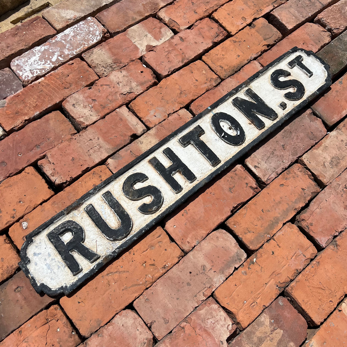 Original Cast Iron ‘Rushton St’ Street Sign