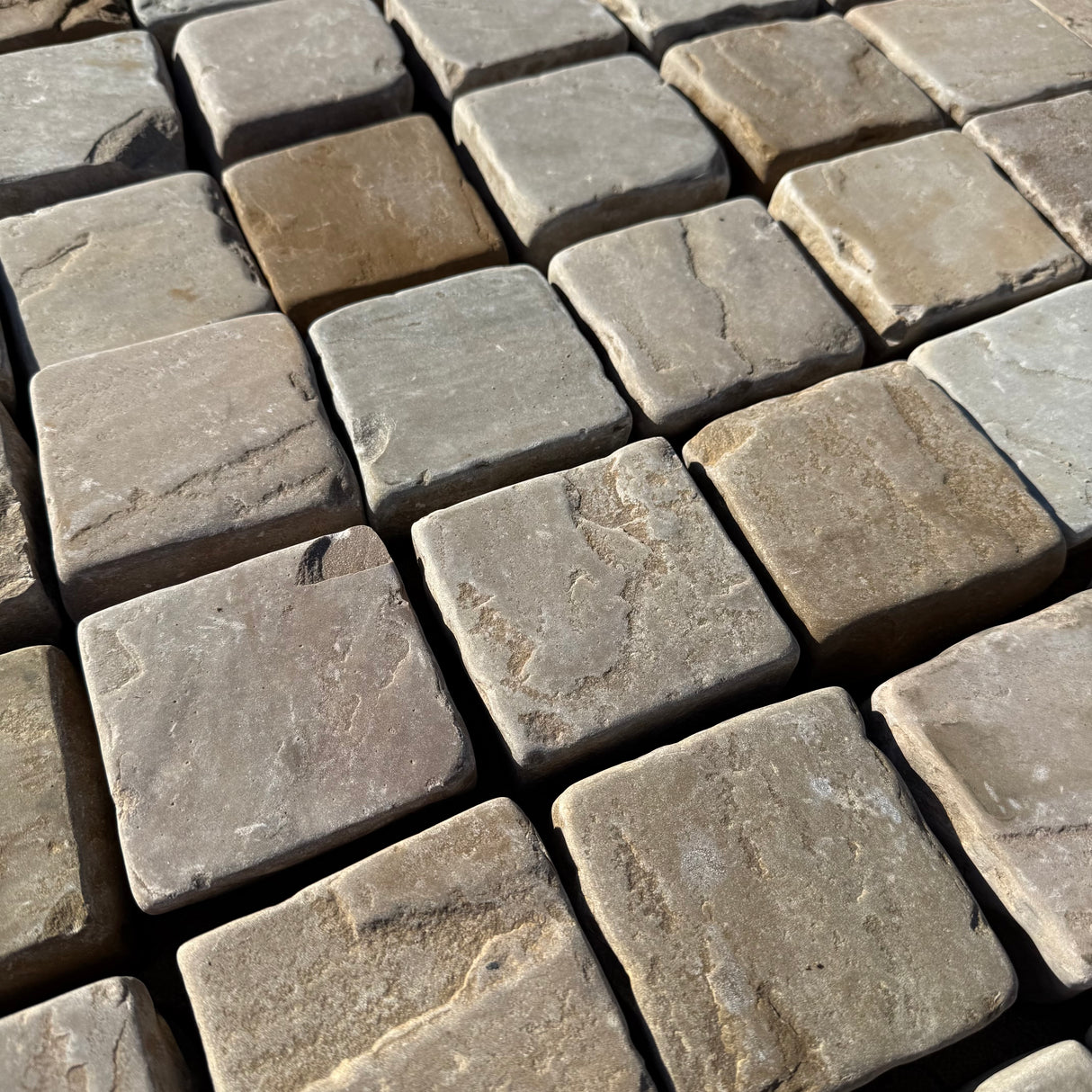 Sandstone Tumbled 100 x 100 Cobbles - Per SQM