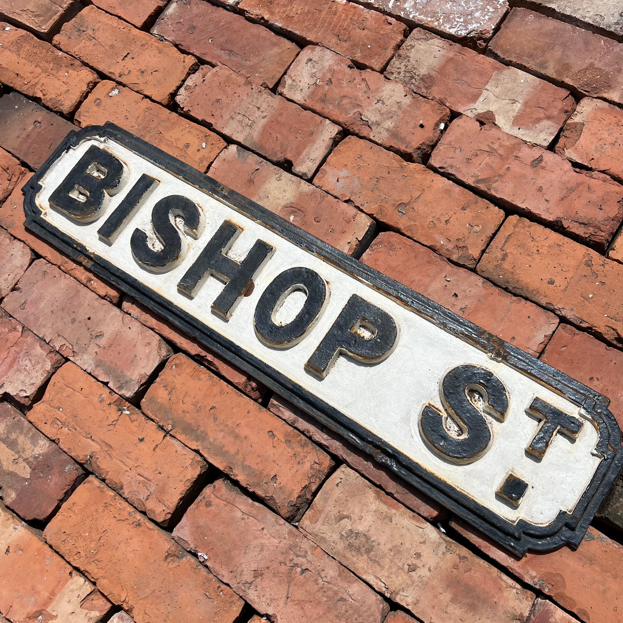 Original Cast Iron ‘Bishop St’ Street Sign