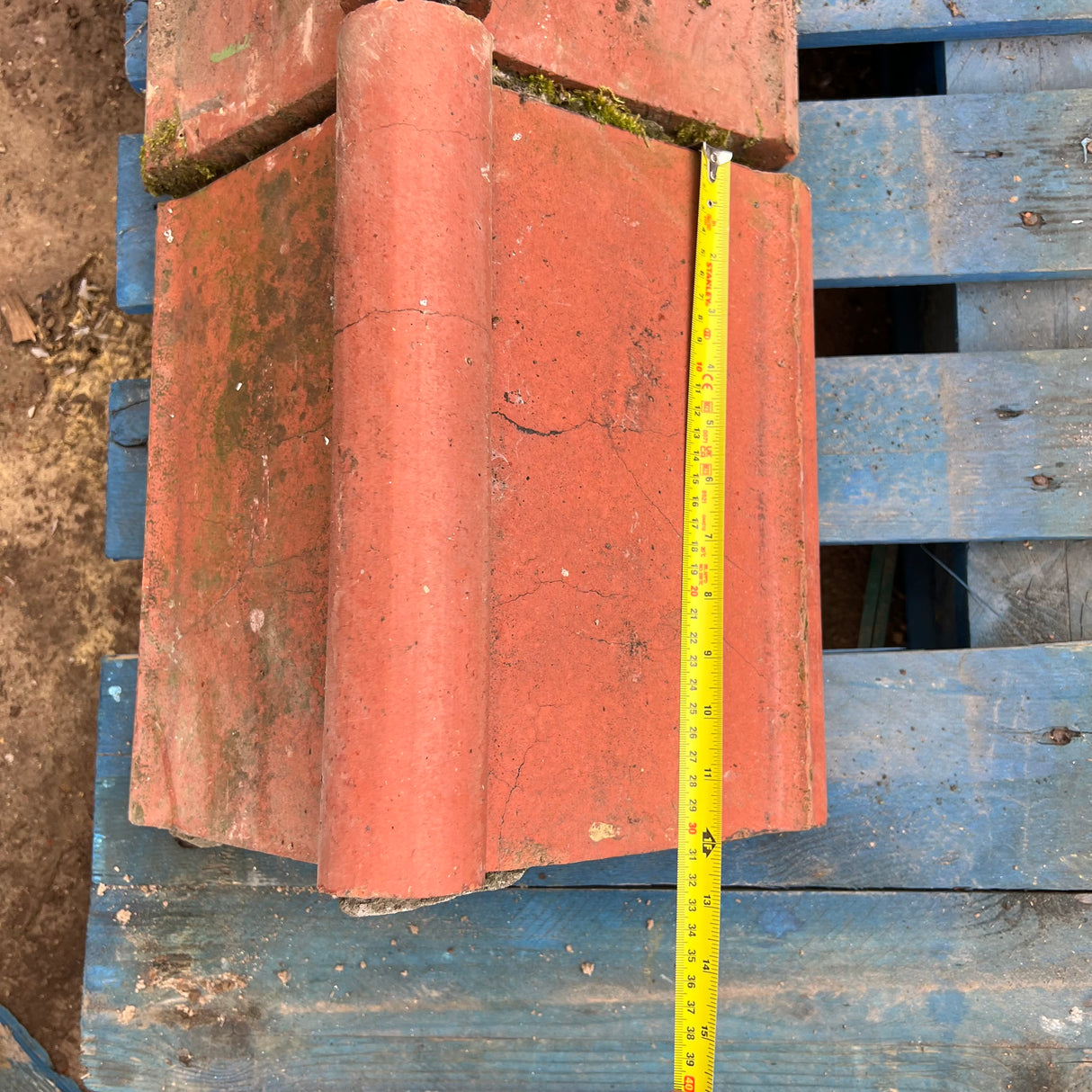 Reclaimed Terracotta Red Roll Top Wall Coping Brick - Job Lot of 3ft