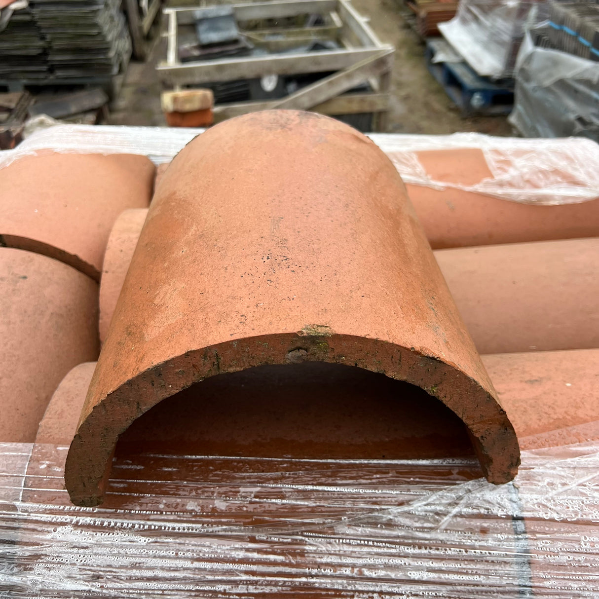 New Orange Half Round Clay Roof Ridge Tile
