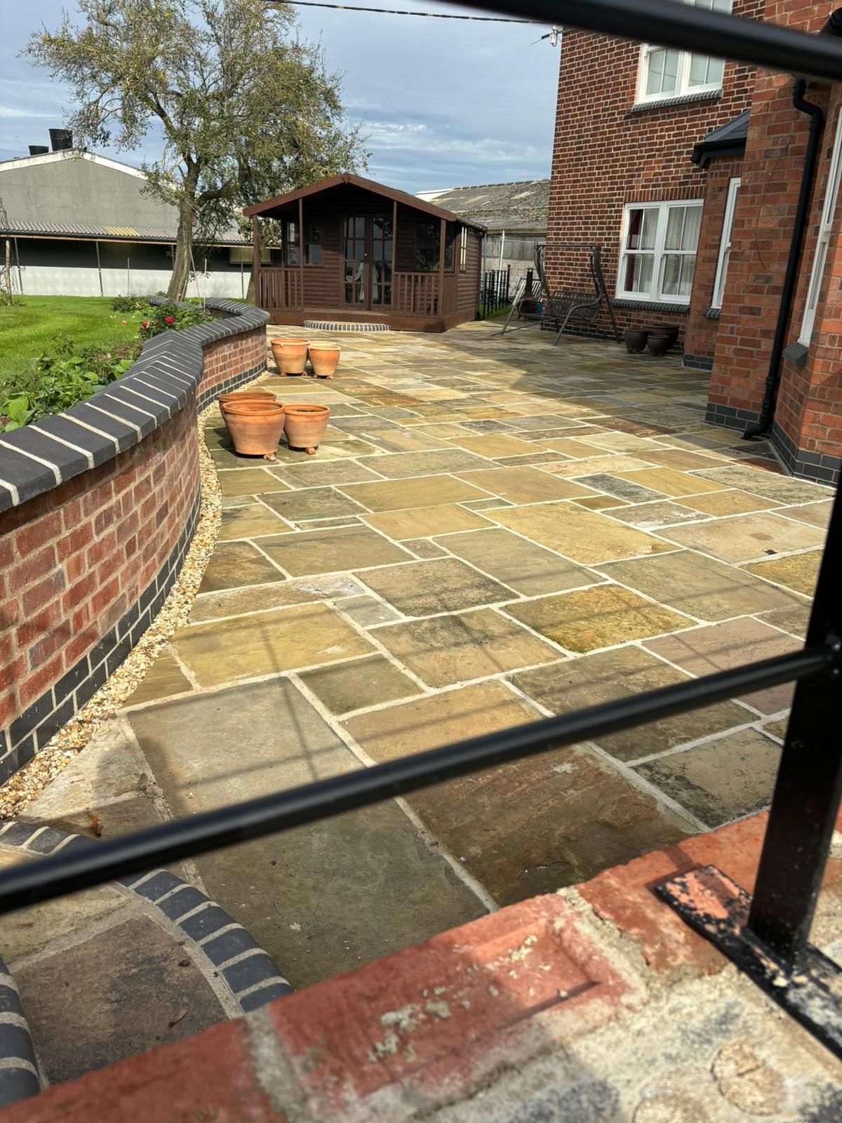 Reclaimed Yorkshire Stone Paving Patio in London